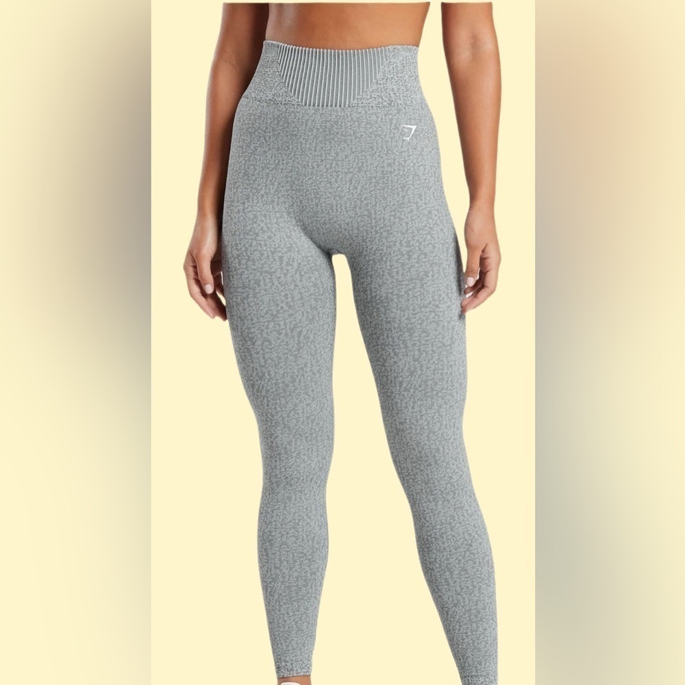 NWT Gymshark Marl Seamless Leggings Light Grey Marl/Dark Grey Marl/Smokey Grey M